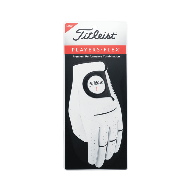 Titleist Players Flex Men's Cadet Golf Glove Leather Pearl Worn on Left Hand (for RH Golfer)