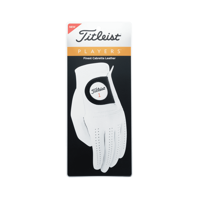 Titleist Players Men's Cadet Leather Golf Glove Pearl Worn on Left Hand (for RH Golfer)