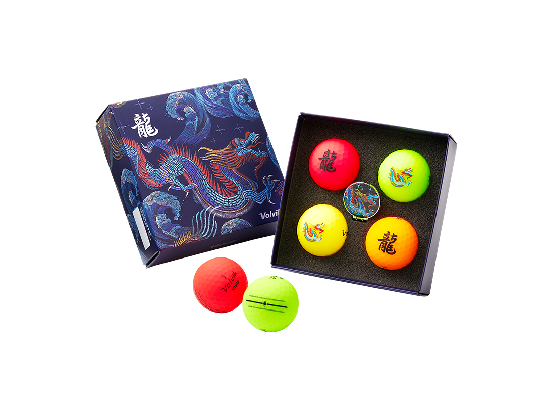 Volvik Limited Edition 2024 Year of the Dragon 4-Balls with Ball Marker Gift Set
