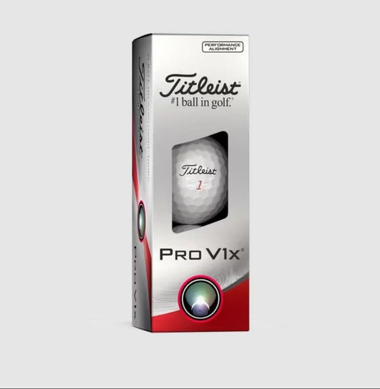 Titleist Pro V1x Performance Alignment Golf Balls (White/Black, 3pk) 1 Sleeve 2023